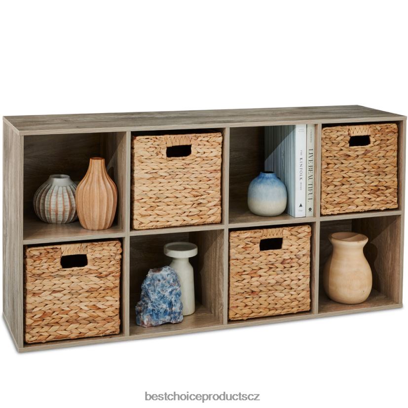 Best Choice Products Knihovna s 8 kostkami, 11palcový úložný displej s odnímatelnými panely, přizpůsobitelné doplněk Greige FF2286382