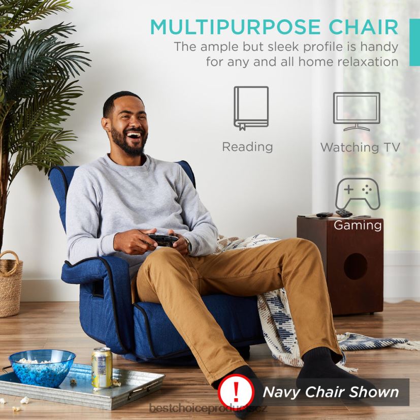 Best Choice Products Nadměrná otočná herní podlahová židle s područkou, nastavitelnou opěrkou zad doplněk světle šedá FF22861297