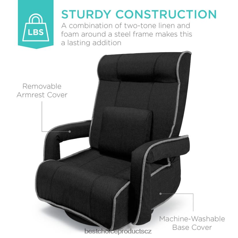 Best Choice Products Nadměrná otočná herní podlahová židle s područkou, nastavitelnou opěrkou zad doplněk světle šedá FF22861297