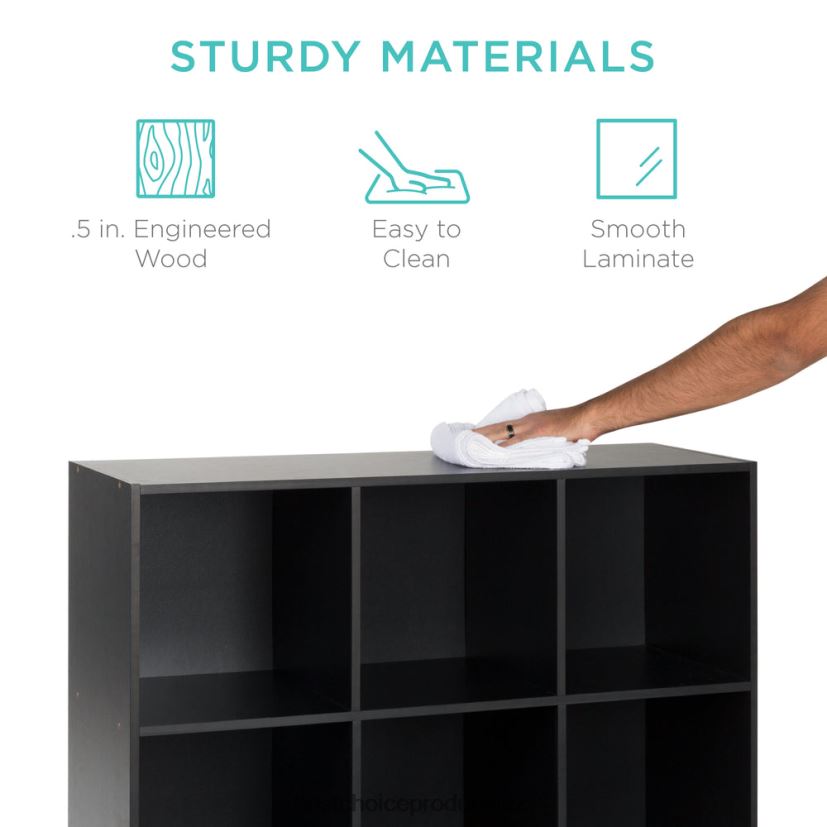 Best Choice Products Policový úložný displej s 9 kostkami se 3 odnímatelnými panely, přizpůsobitelný design doplněk Černá FF2286615