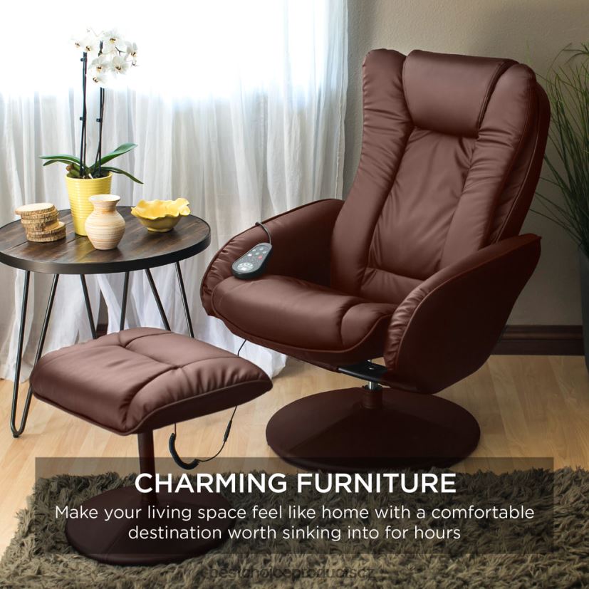 Best Choice Products Umělá kůže elektrické masážní polohovací křeslo s otomanskou stoličkou, dálkové doplněk hnědý FF2286359