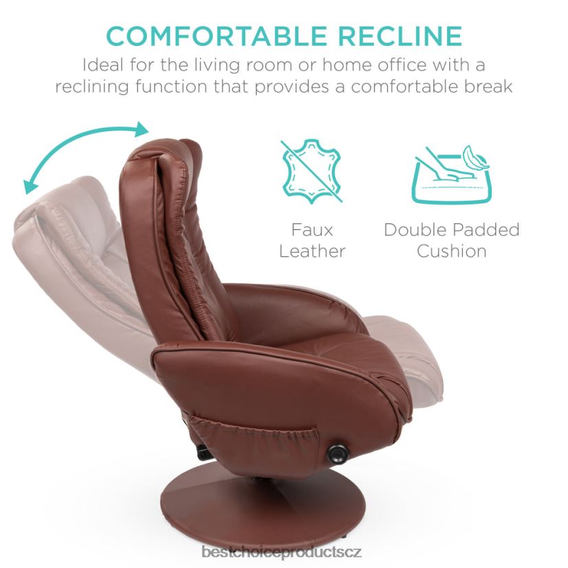 Best Choice Products Umělá kůže elektrické masážní polohovací křeslo s otomanskou stoličkou, dálkové doplněk hnědý FF2286359