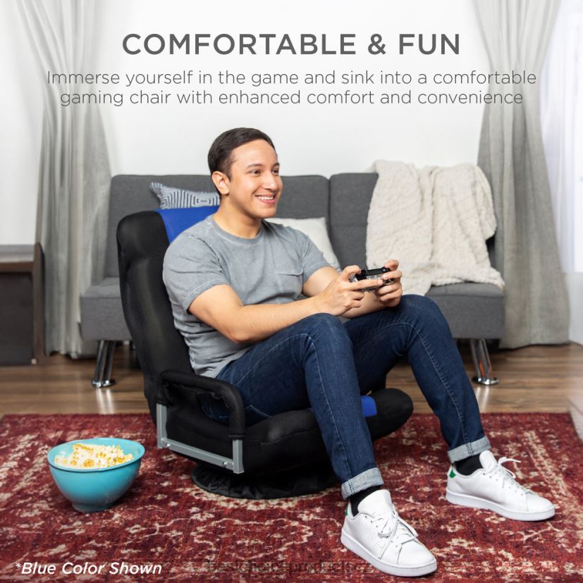 Best Choice Products herní podlahová židle s otočným o 360 stupňů, područkou, nastavitelnou opěrkou zad doplněk černá/žlutá FF22861173