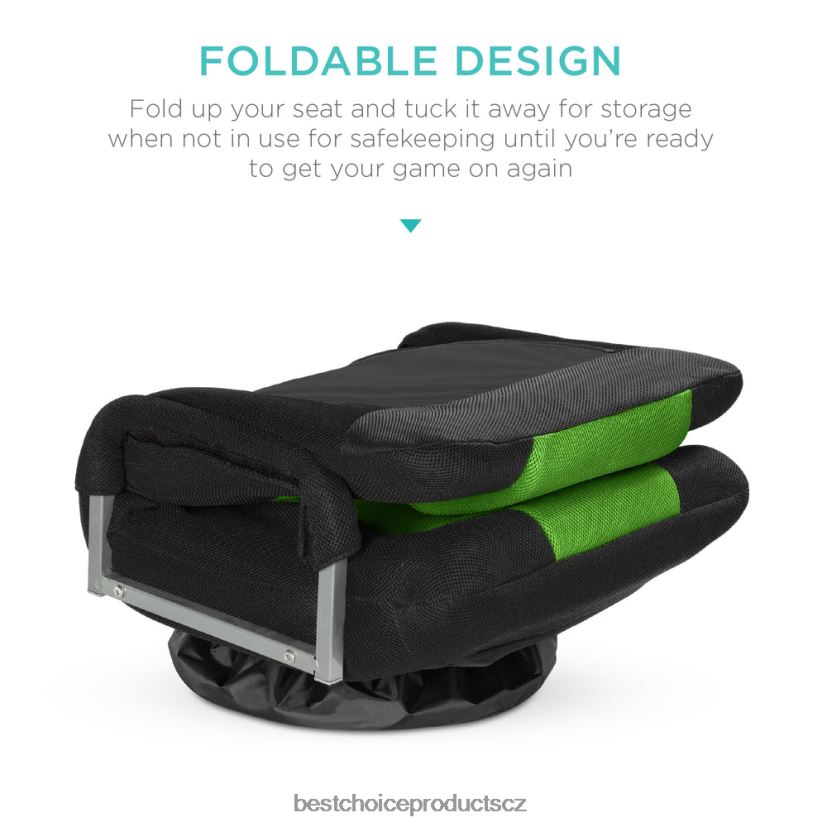 Best Choice Products herní podlahová židle s otočným o 360 stupňů, područkou, nastavitelnou opěrkou zad doplněk černá/zelená FF22861175