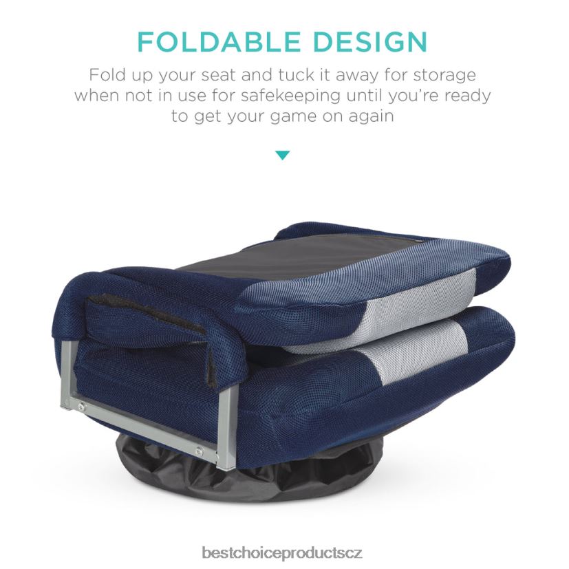 Best Choice Products herní podlahová židle s otočným o 360 stupňů, područkou, nastavitelnou opěrkou zad doplněk modrá/šedá FF22861170