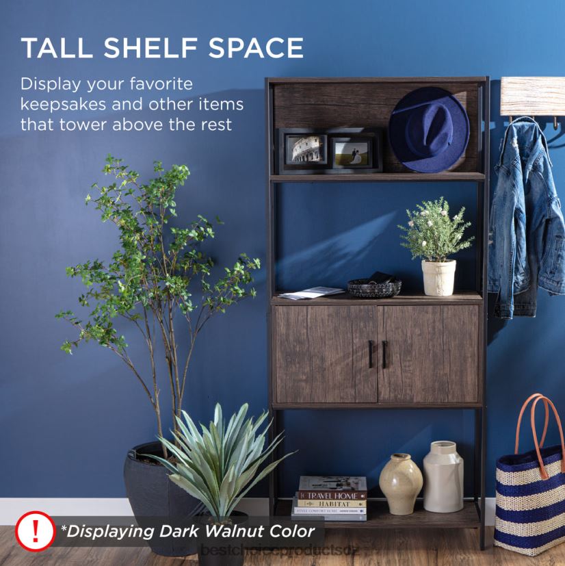 Best Choice Products úložná knihovna do obývacího pokoje, chodník se skříňkou, zvýšené provedení doplněk světlý dub FF2286386