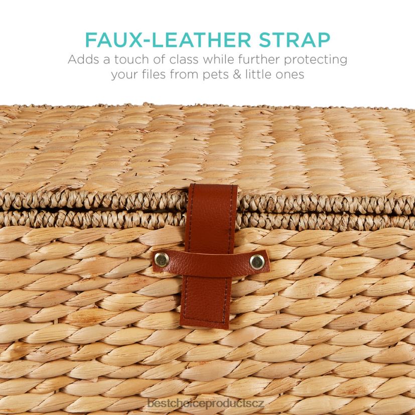 Best Choice Products mobilní vodní hyacint rolovací kartotéka úložný koš s víkem, kolečky doplněk přírodní FF2286692