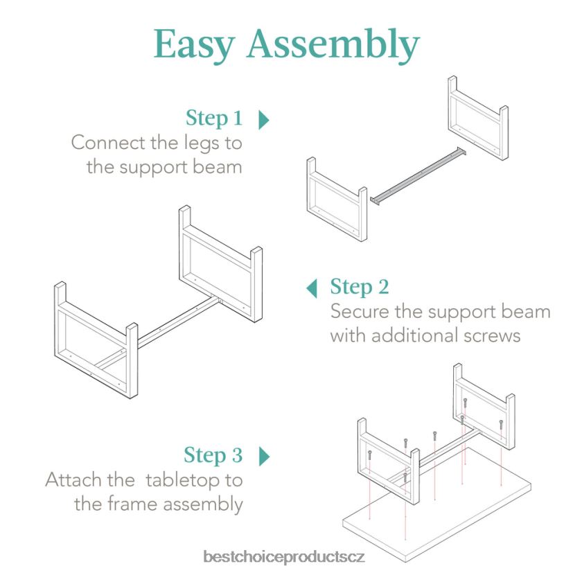 Best Choice Products moderní obdélníkový konferenční stolek řeznický blok s kovovými nohami doplněk hnědý FF2286740
