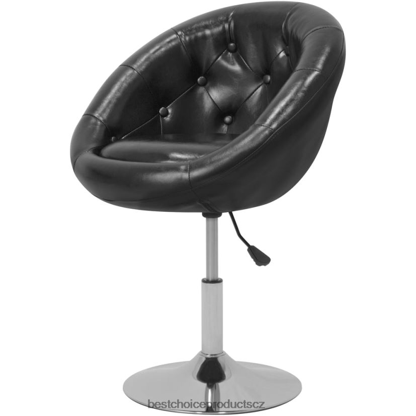 Best Choice Products nastavitelné všívané kulaté otočné křeslo doplněk Černá FF22861268