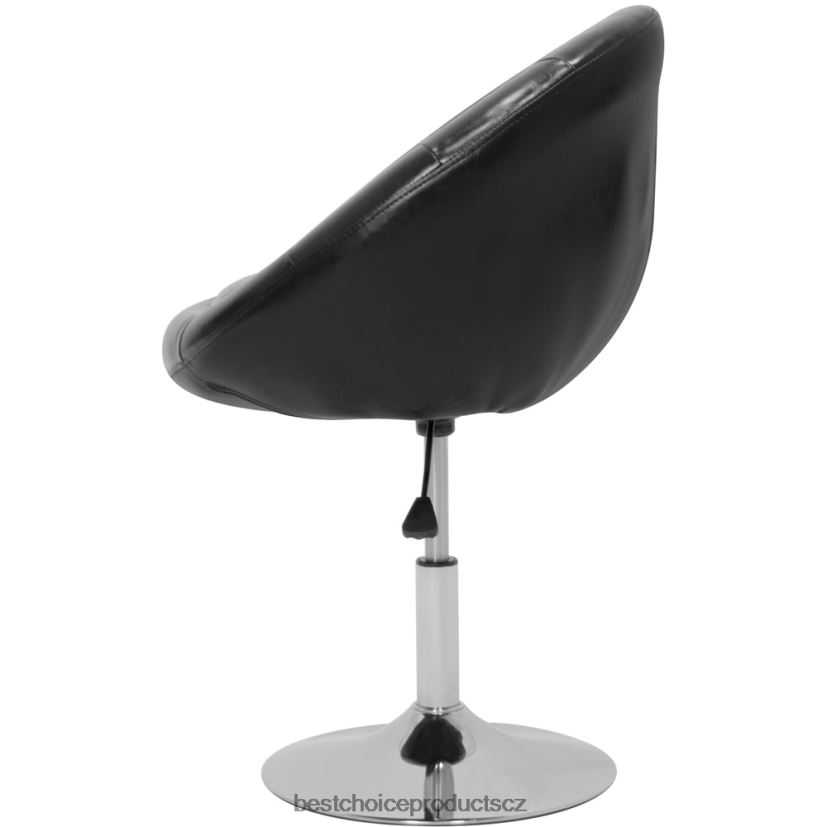 Best Choice Products nastavitelné všívané kulaté otočné křeslo doplněk Černá FF22861268