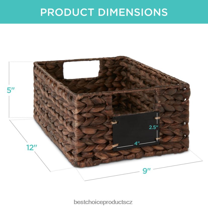 Best Choice Products sada 4 košíků na vodní hyacint s tabulí, fixem doplněk hnědý FF22861207