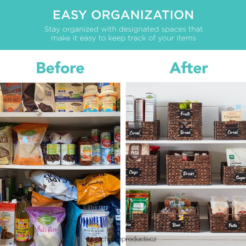 Best Choice Products sada 4 košíků na vodní hyancint s tabulí, křídovým fixem doplněk hnědý FF2286390