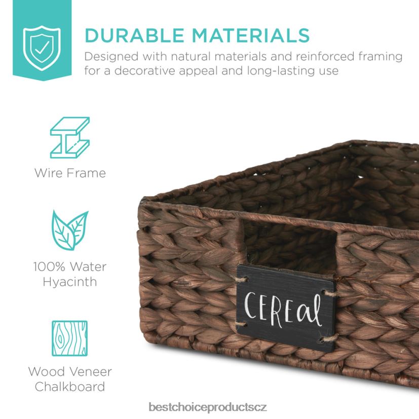 Best Choice Products sada 4 košíků na vodní hyancint s tabulí, křídovým fixem doplněk hnědý FF2286390
