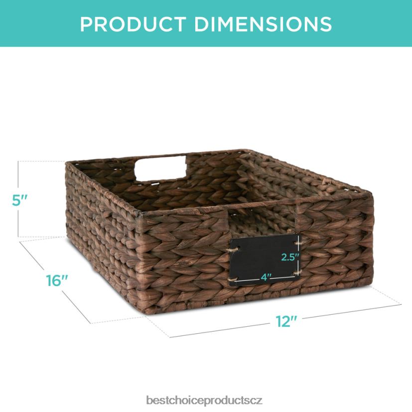 Best Choice Products sada 4 košíků na vodní hyancint s tabulí, křídovým fixem doplněk hnědý FF2286390