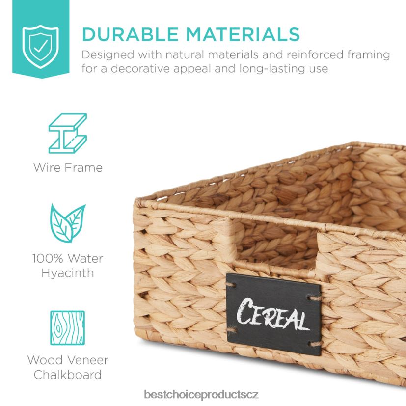 Best Choice Products sada 4 košíků na vodní hyancint s tabulí, křídovým fixem doplněk přírodní FF2286389