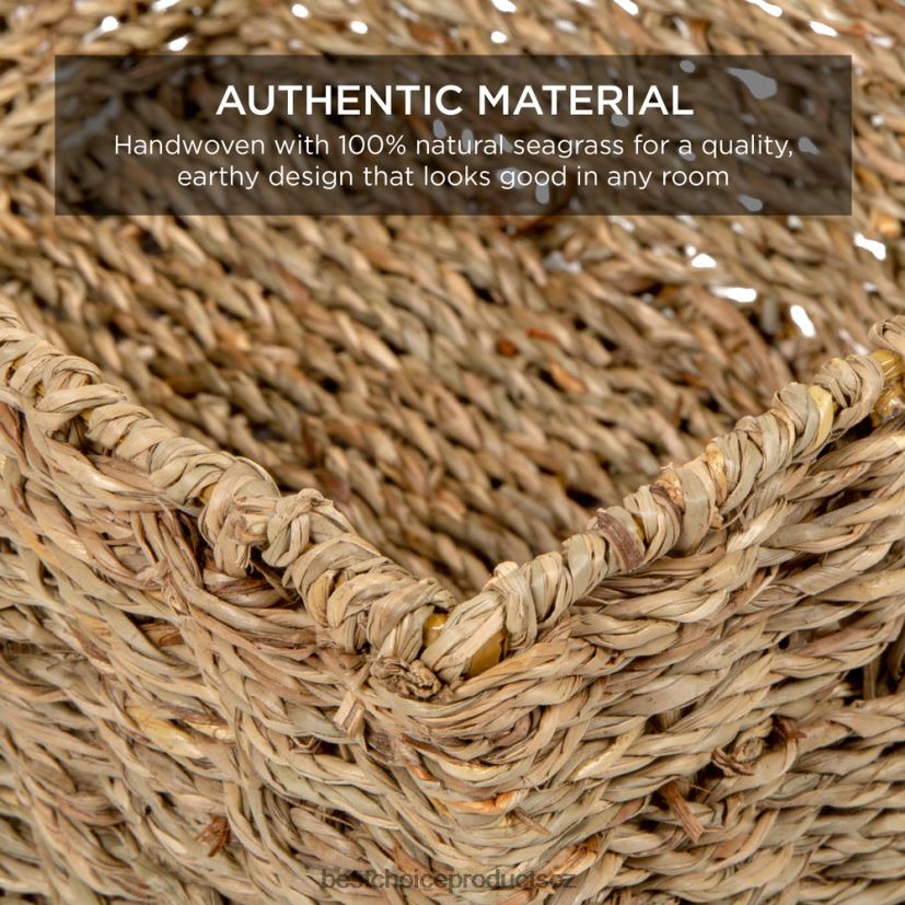 Best Choice Products sada 4 úložných košíků z mořské trávy, organizér na prádlo s vkládacími držadly doplněk přírodní FF2286729