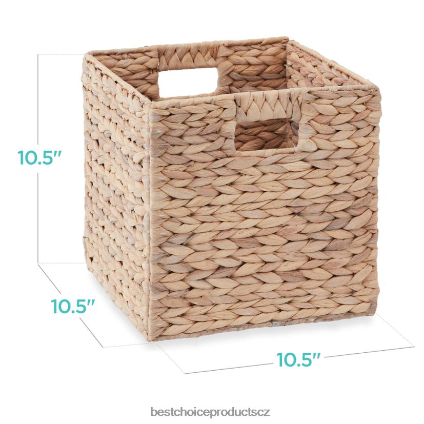 Best Choice Products sada 5 skládacích hyacintových úložných košů s vložkami doplněk bílý FF2286682