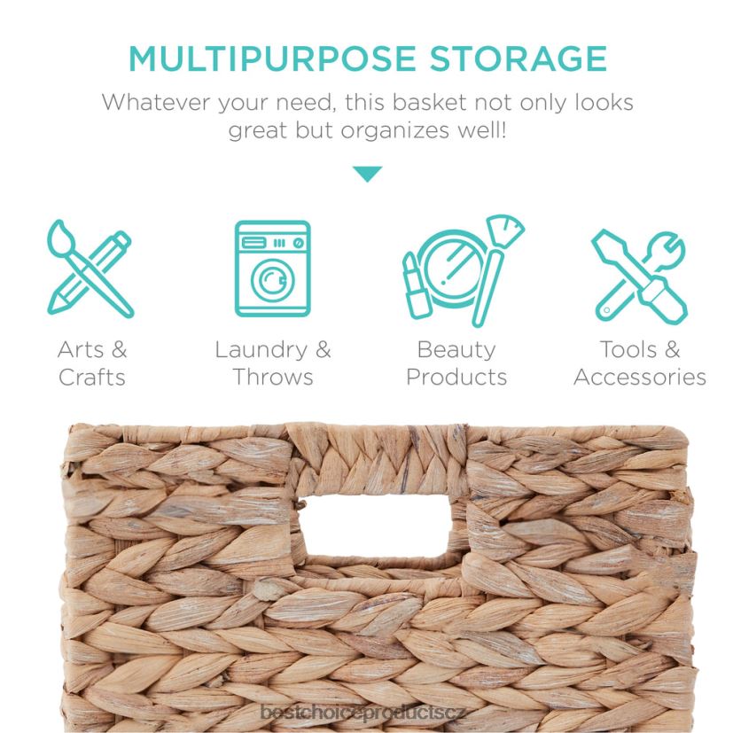 Best Choice Products sada 5 skládacích hyacintových úložných košů s vložkami doplněk bílý FF2286708