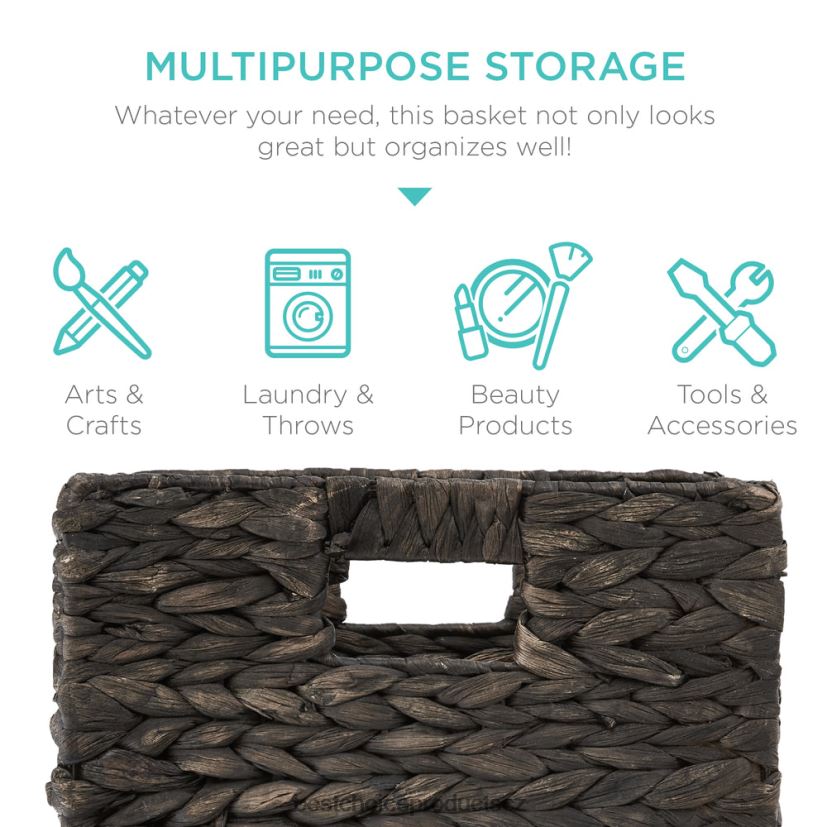 Best Choice Products sada 5 skládacích hyacintových úložných košů s vložkami doplněk Černá FF22861236