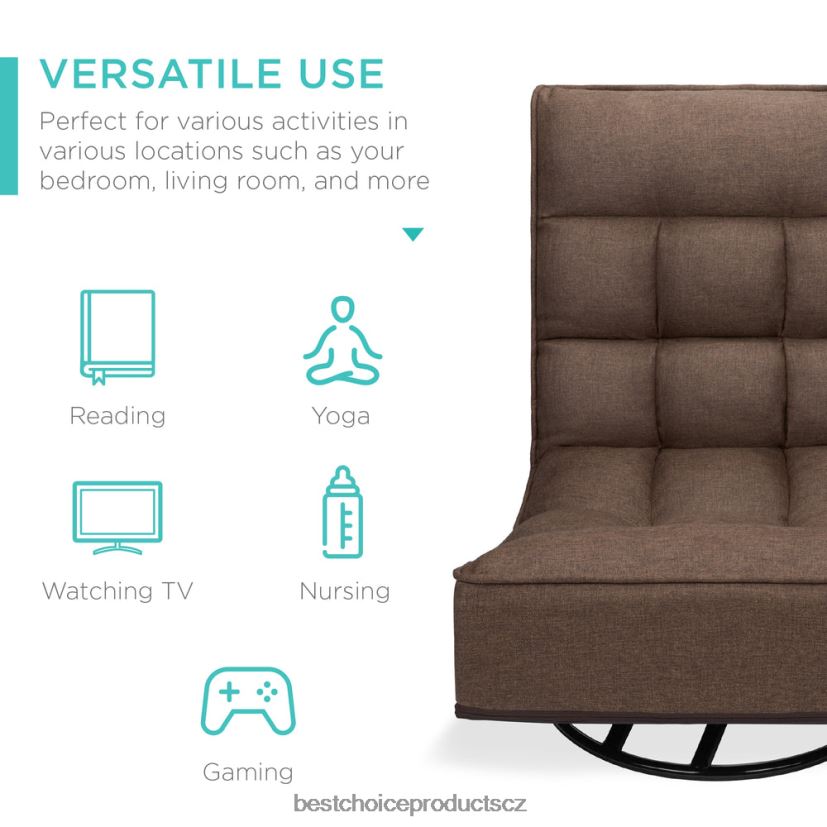 Best Choice Products skládací podlahové herní křeslo s otočným o 360 stupňů, 4 nastavitelné polohy doplněk káva FF22861210