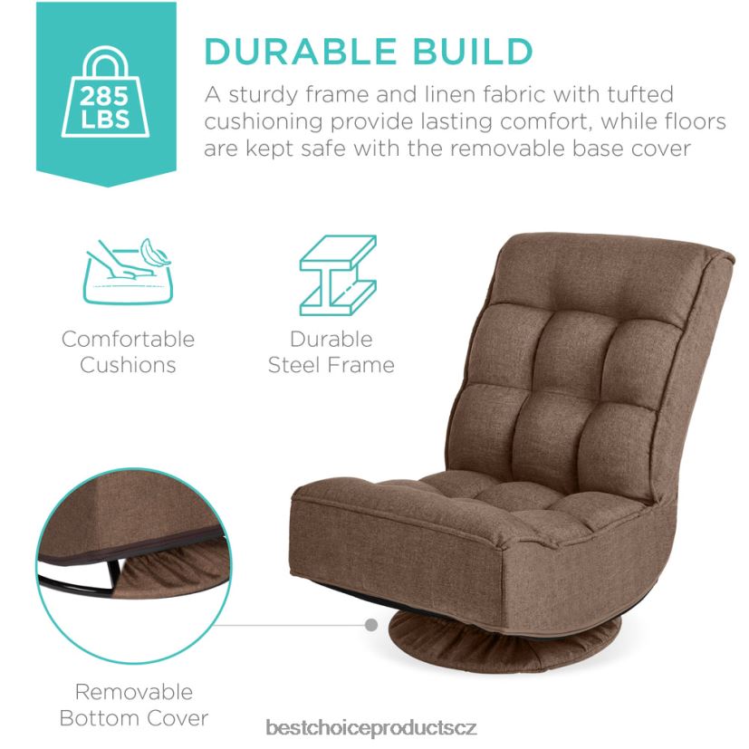 Best Choice Products skládací podlahové herní křeslo s otočným o 360 stupňů, 4 nastavitelné polohy doplněk káva FF22861210