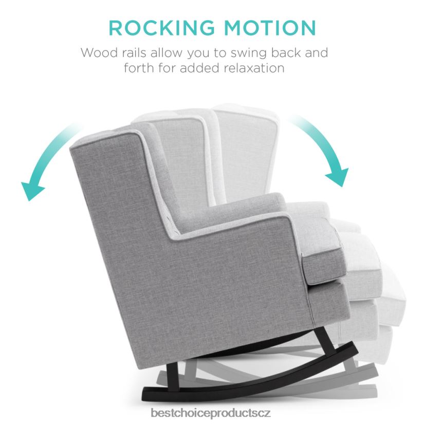Best Choice Products všívané čalouněné houpací křeslo wingback doplněk šedá FF22861226