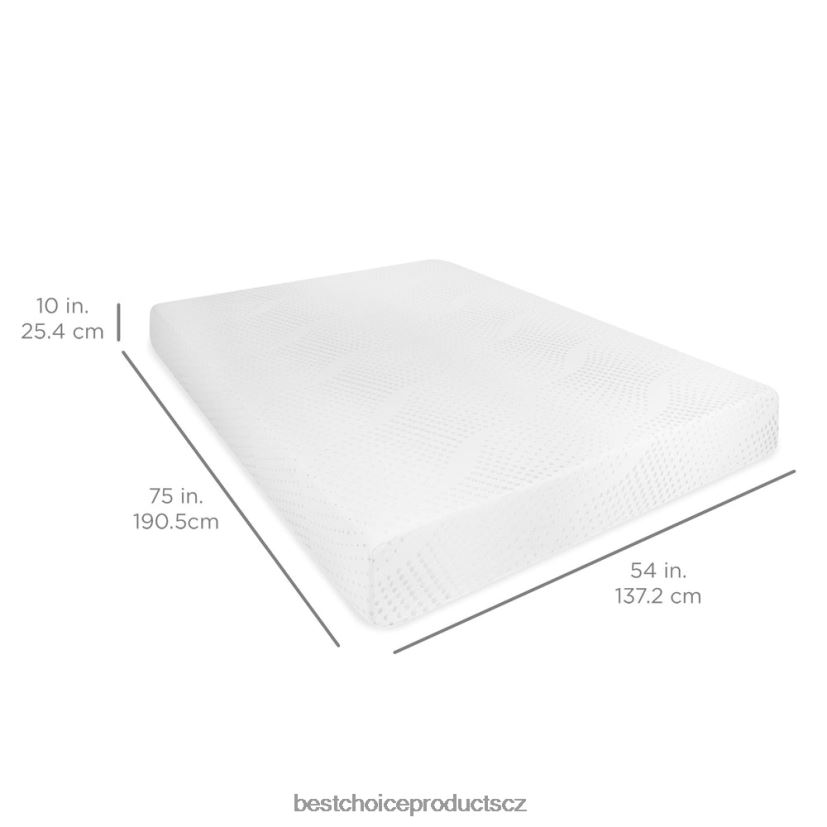 Best Choice Products 10palcová dvouvrstvá matrace s gelovou paměťovou pěnou doplněk krása FF22861295