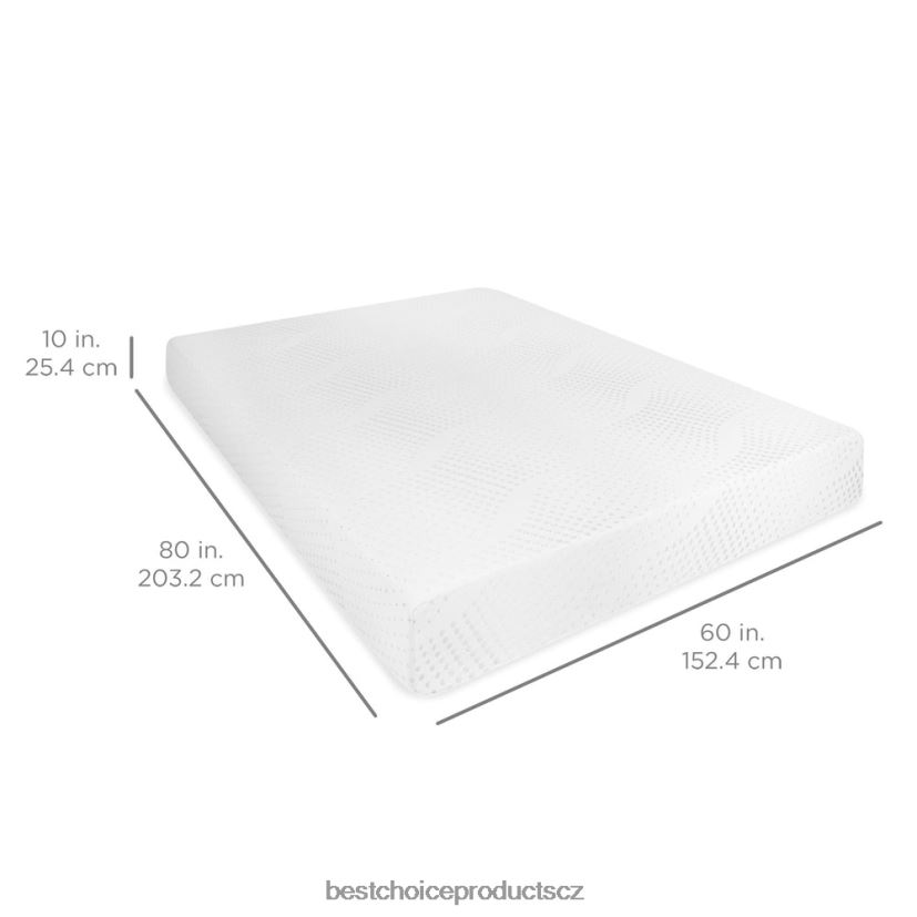 Best Choice Products 10palcová dvouvrstvá matrace s gelovou paměťovou pěnou doplněk krása FF22861296