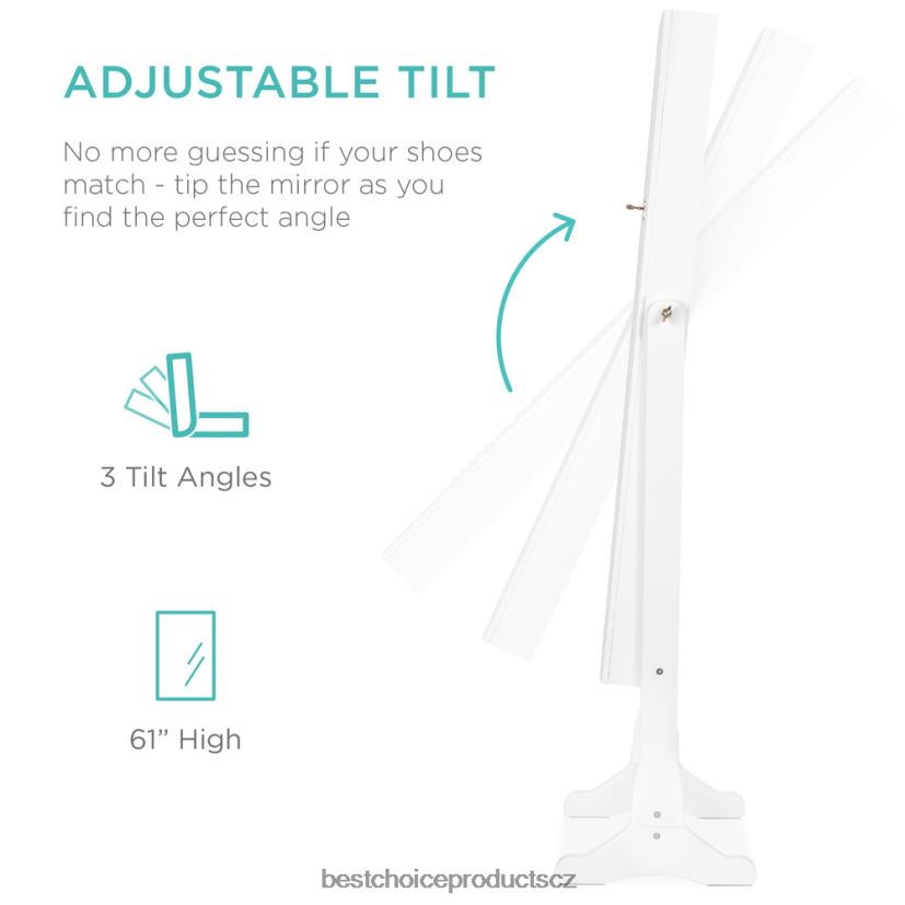 Best Choice Products Šestipatrová zrcadlová skříň na šperky s LED světly doplněk bílý FF2286712