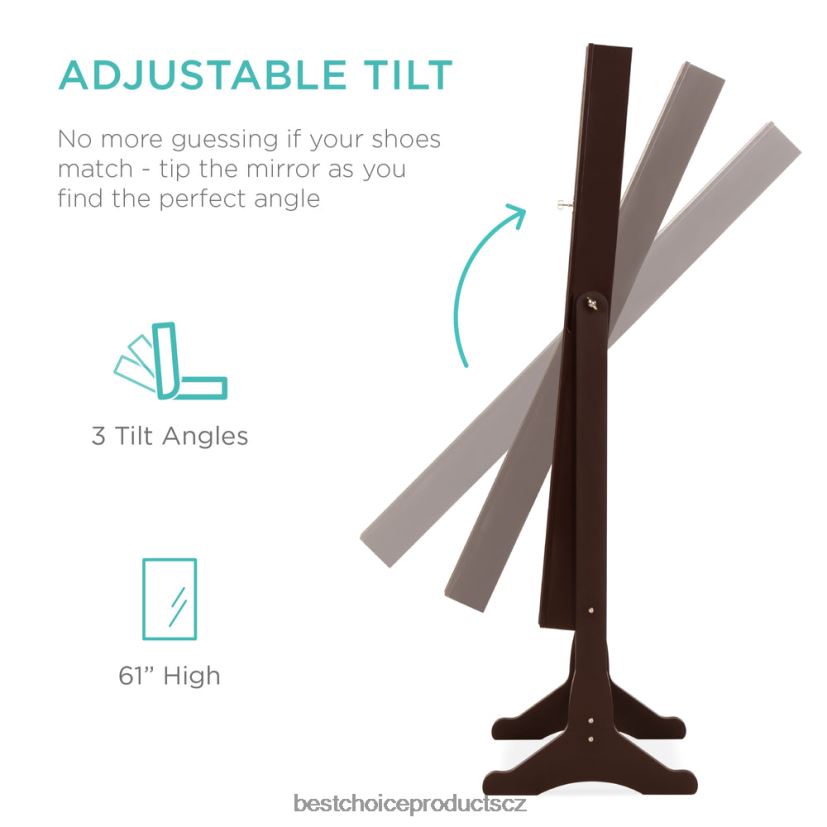 Best Choice Products Šestipatrová zrcadlová skříň na šperky s LED světly doplněk espresso FF2286711