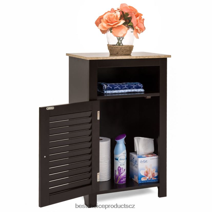 Best Choice Products koupelnová podlahová úložná skříňka doplněk espresso FF22861292