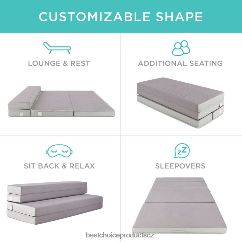 Best Choice Products skládací přenosný potah matrace s plyšovou pěnou doplněk krása FF2286343