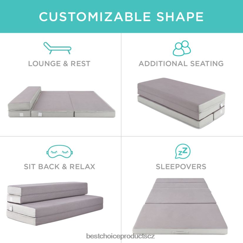 Best Choice Products skládací přenosný potah matrace s plyšovou pěnou doplněk krása FF2286344