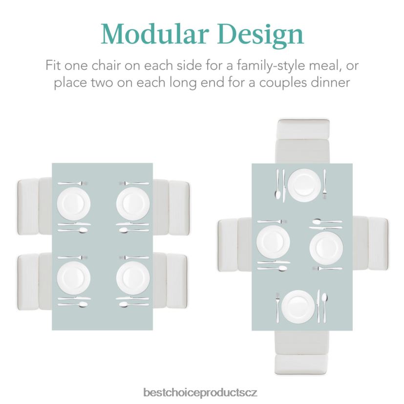 Best Choice Products 5dílná sada jídelního stolu se skleněnou deskou, kožené židle doplněk bílý FF2286665