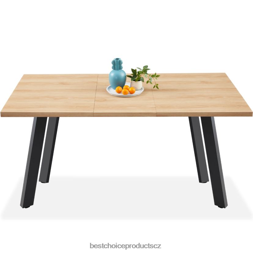 Best Choice Products moderní rozkládací jídelní stůl s nástavcem na křídlo, 2 zámky doplněk přírodní dub FF22861251
