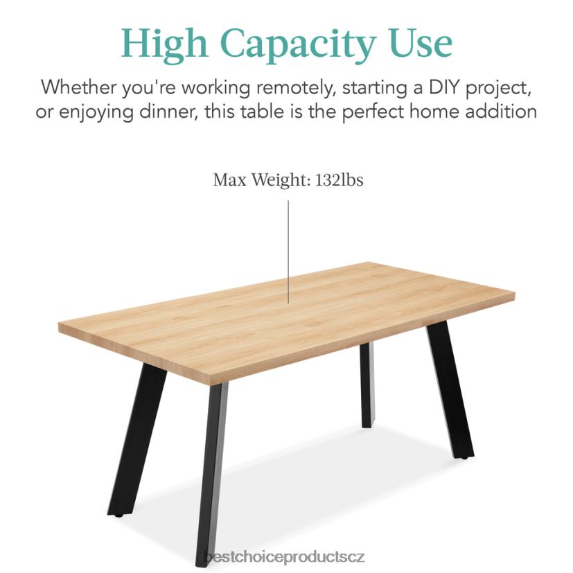 Best Choice Products moderní rozkládací jídelní stůl s nástavcem na křídlo, 2 zámky doplněk přírodní dub FF22861251