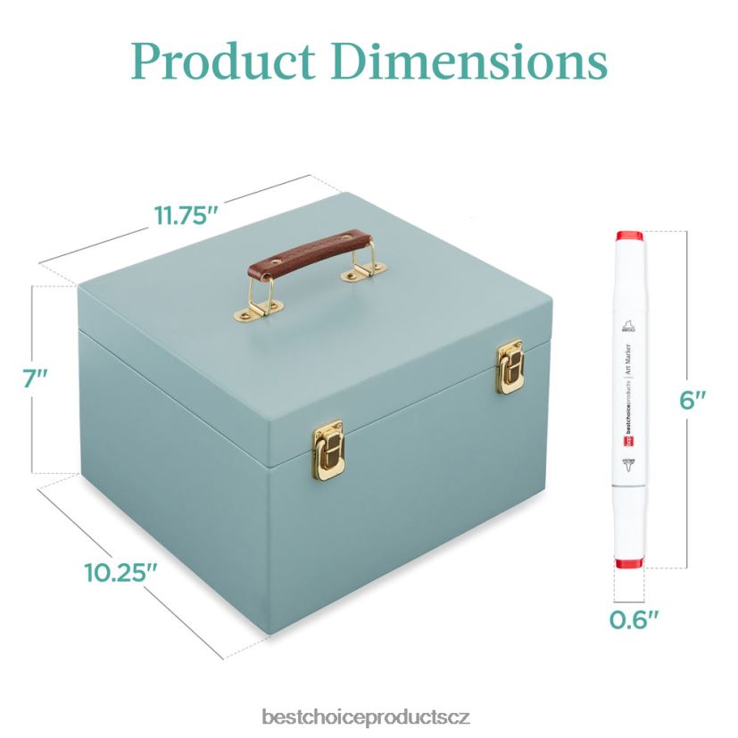 Best Choice Products Sada značkovacích per na alkoholové bázi se štětcem a hrotem sekáče, přepravní pouzdro doplněk modrý FF22861048