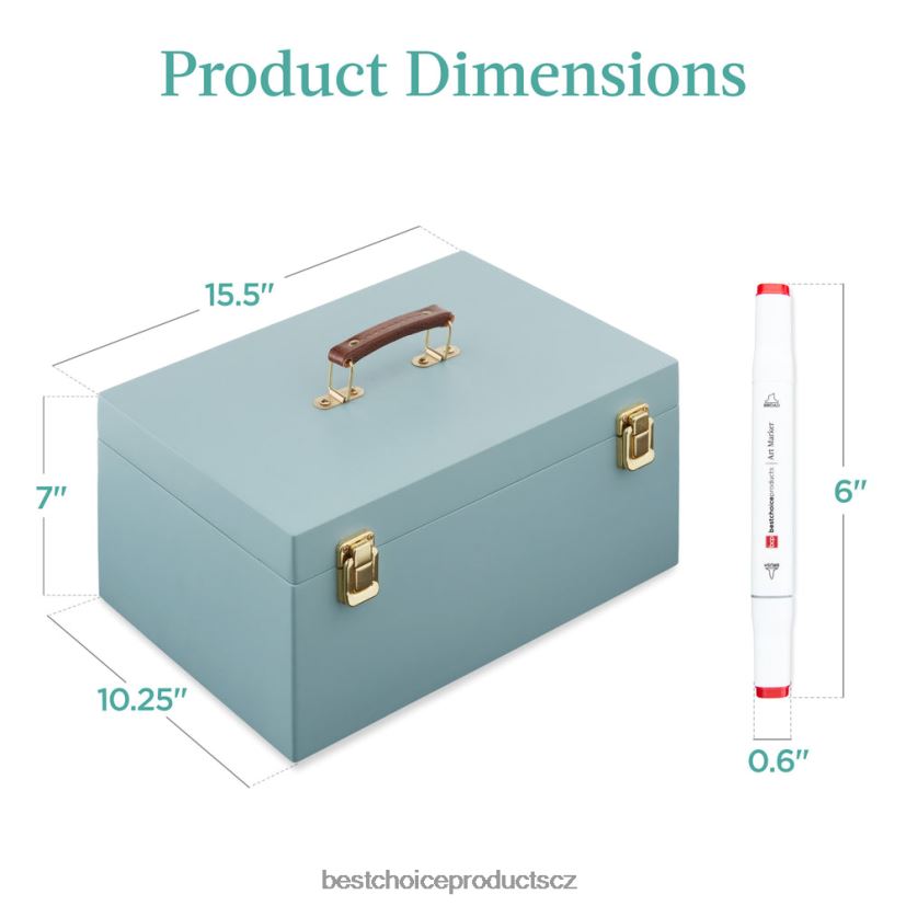 Best Choice Products Sada značkovacích per na alkoholové bázi se štětcem a hrotem sekáče, přepravní pouzdro doplněk modrý FF22861065