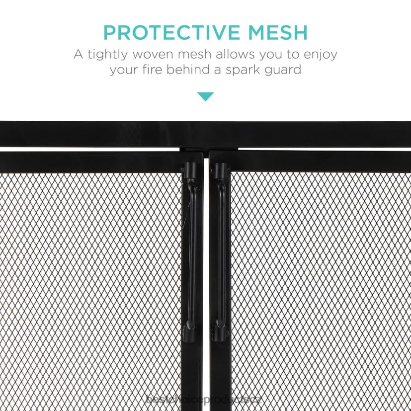 Best Choice Products 2-dveřová kovaná krbová zástěna s magnetickými dvířky doplněk Černá FF2286354