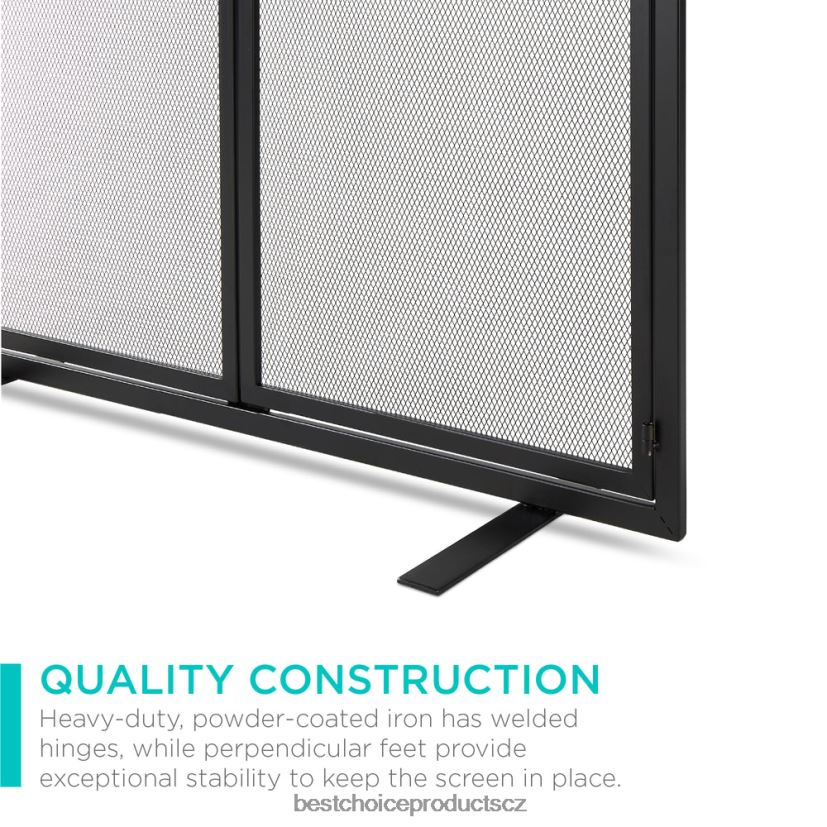 Best Choice Products 2-dveřová kovaná krbová zástěna s magnetickými dvířky doplněk Černá FF2286354