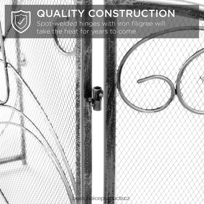 Best Choice Products 3-panelový kovový kryt krbové zástěny z tepaného železa s rolovacím designem doplněk cín FF22861263