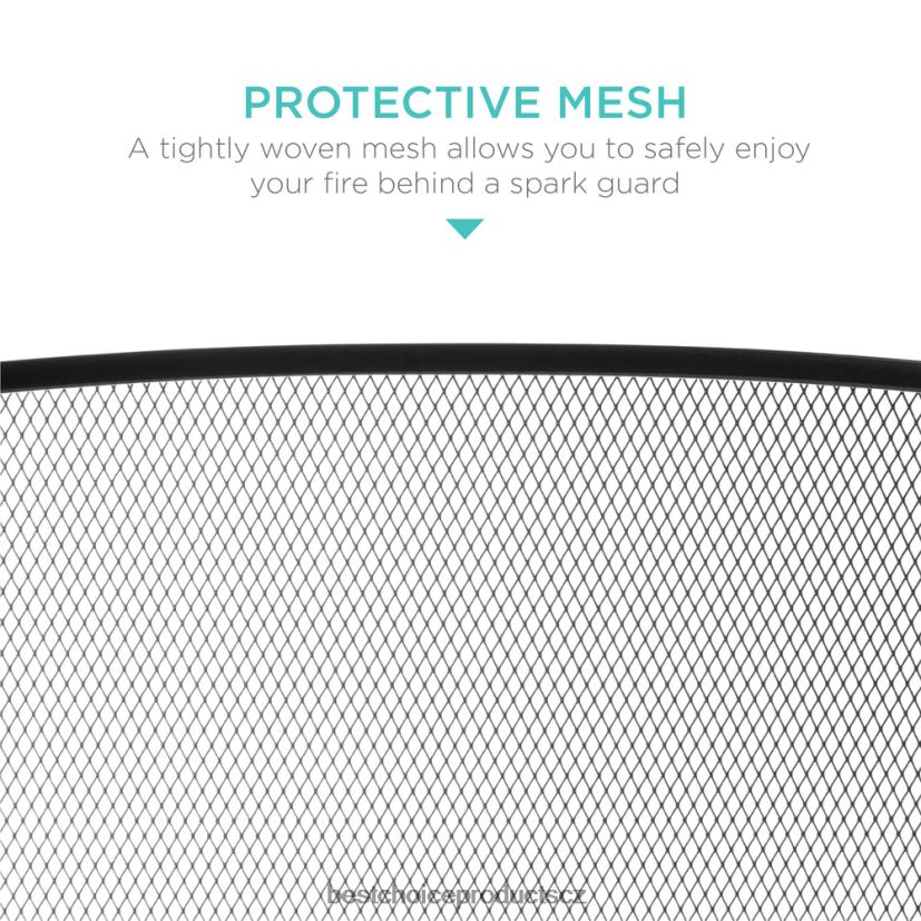 Best Choice Products 3panelová jednoduchá krbová zástěna z ocelové sítě s opotřebovanou povrchovou úpravou doplněk Černá FF2286660