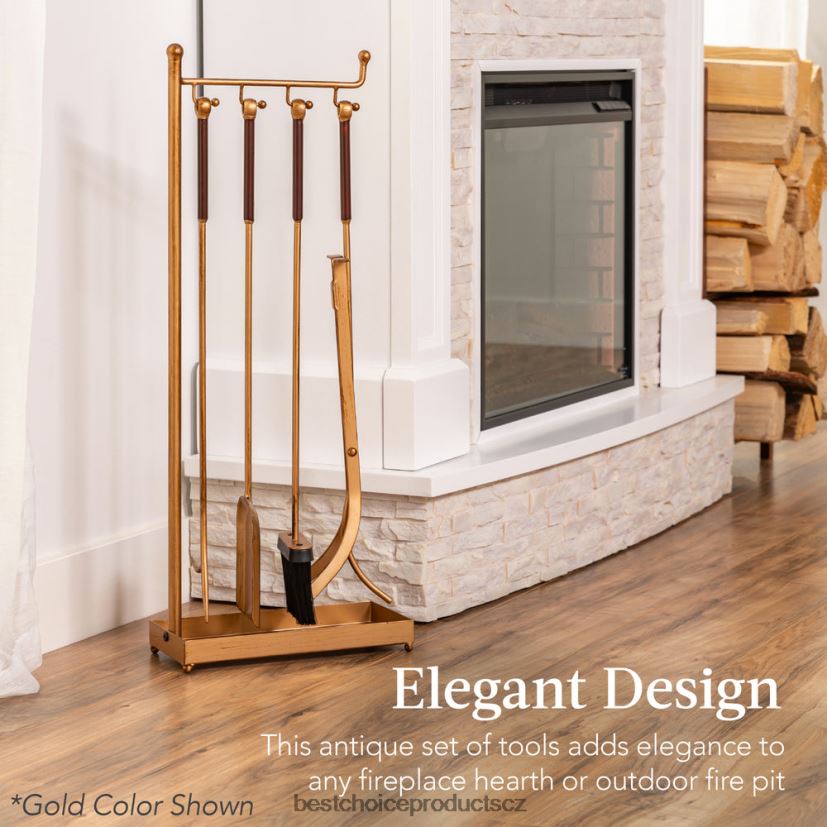 Best Choice Products 5dílná moderní moderní sada starožitného nářadí pro vnitřní venkovní krb doplněk Černá FF2286668