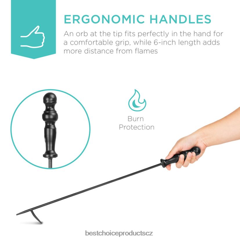 Best Choice Products 5dílná rustikální sada nářadí pro vnitřní venkovní krb a ohniště se stojanem doplněk Černá FF2286703