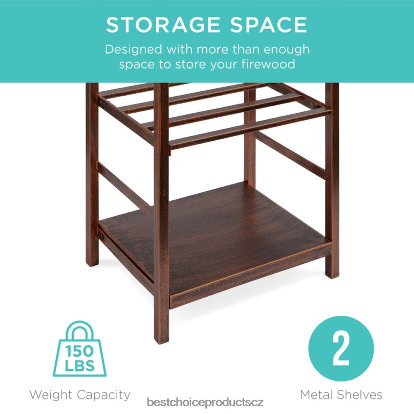 Best Choice Products 5dílná sada nářadí držáku na polena palivového dřeva s hákem, smetákem, lopatou, kleštěmi doplněk měď FF2286352