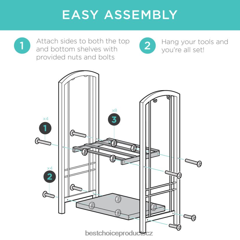 Best Choice Products 5dílná sada nářadí držáku na polena palivového dřeva s hákem, smetákem, lopatou, kleštěmi doplněk měď FF2286352