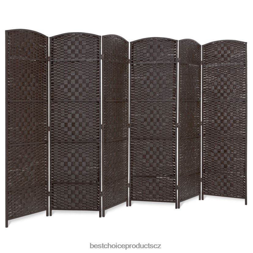 Best Choice Products 6 stop vysoký dělič pokoje, 6panelová skládací zástěna pro ochranu soukromí z diamantové tkaniny doplněk temná moka FF22861283