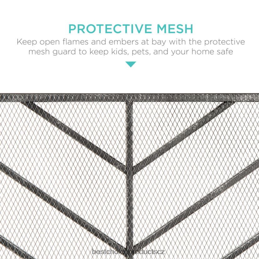 Best Choice Products jednopanelový železný chevron krbová zástěna se starožitným povrchem doplněk cín FF22861232