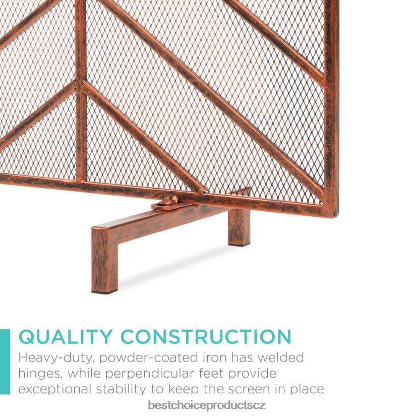Best Choice Products jednopanelový železný chevron krbová zástěna se starožitným povrchem doplněk měď FF22861233