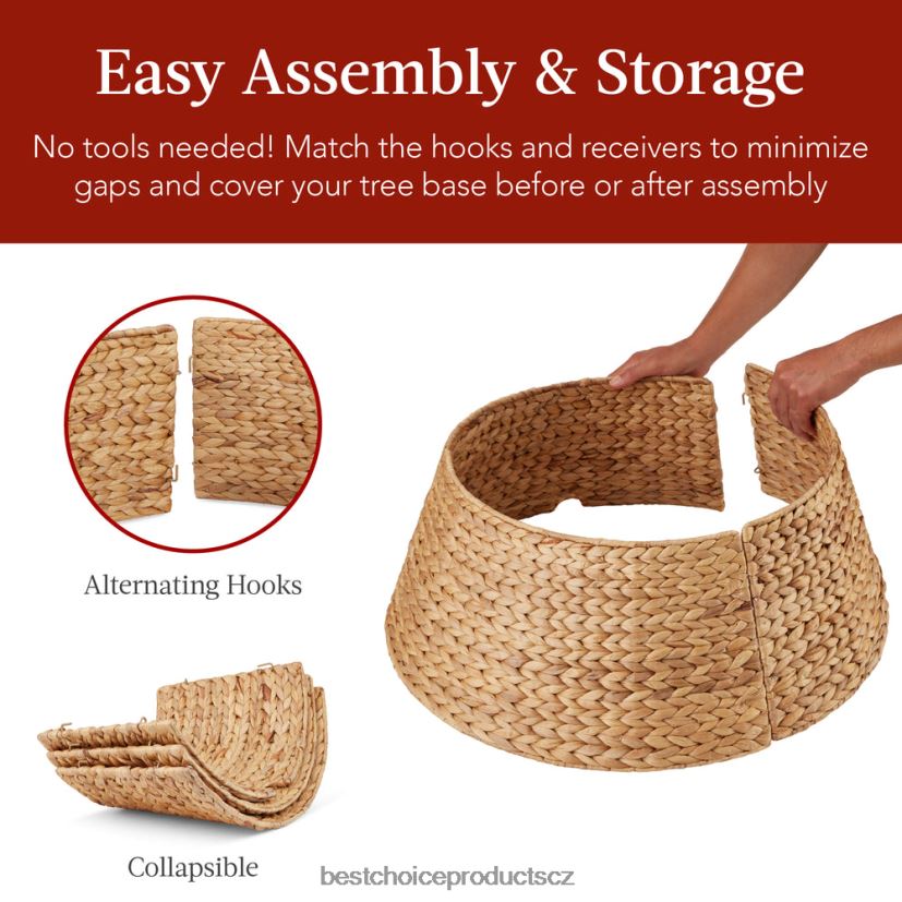 Best Choice Products tkaný hyacint vánoční sváteční strom límec sezónní přírodní FF228684